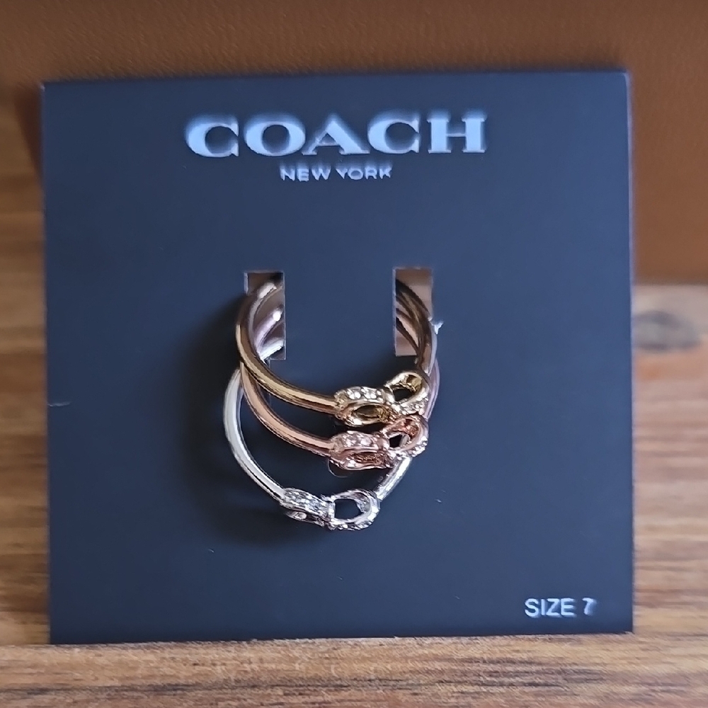 Coach Women's Tri-Color Ring Set